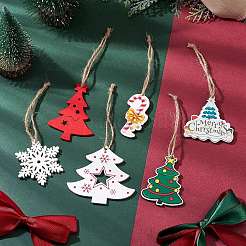 Weihnachtsdekoration mit bedrucktem Holzanhänger&nbsp;HJEW-JM02405