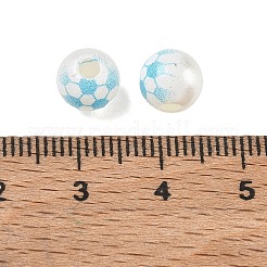 Cuentas de plástico ABS estampadas con motivos deportivos&nbsp;PL-CBA1C22-09