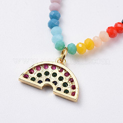 Collane pendenti con perle di vetro&nbsp;NJEW-JN02562