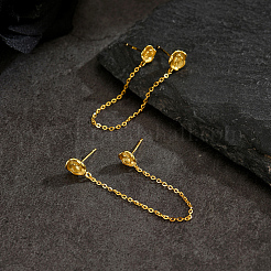 Boucles d'oreilles pendantes en forme de fleur en laiton&nbsp;GQ4045