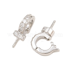 Fermoirs repliables en laiton micro pave zircone cubique transparente&nbsp;CU-CBA3901-01P