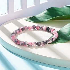 Stretcharmband mit runden Perlen aus natürlicher weißer Jade&nbsp;BJEW-JB07968-05