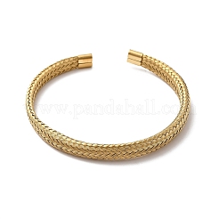 Geflochtene Armreifen aus 304er Edelstahl für Damen&nbsp;BJEW-A067-08G