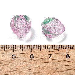 Perline di vetro smaltate trasparenti fragola&nbsp;LAMP-V001-05A