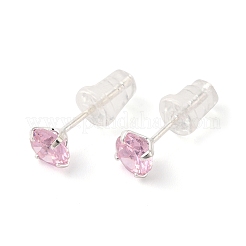 Aretes con circonitas cúbicas y diamantes&nbsp;STER-M105-01B-S
