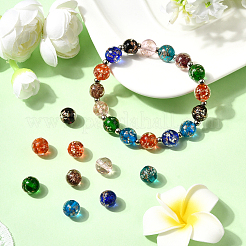 112 Stück 8 Farben handgemachte Goldsand Bunte Malerei Perlen Sets&nbsp;LAMP-PA0001-19