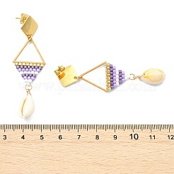 Boucles d'oreilles pendantes en verre tissé pour femmes&nbsp;EJEW-MZ00793-02
