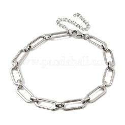 304 Edelstahl-Büroklammerketten-Armbänder für Männer und Frauen&nbsp;BJEW-D042-32P