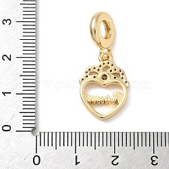 Messing mikro pflastern klare kubik zirkonia europäische baumeln charme&nbsp;KK-D502-09G