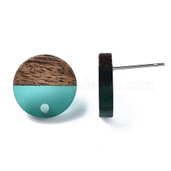 Fornituras de aretes de resina transparente y madera de nogal&nbsp;MAK-N032-007A-A01