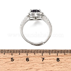 Messing Micro Pave klare Zirkonia Manschette offene Ringe&nbsp;CU-CBA5C10-13P