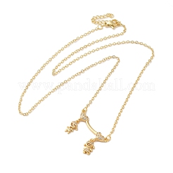 Collares colgantes de latón con micropavé de circonita cúbica transparente para niñas y niños para el día de San Valentín&nbsp;LS-NJEW-K381-01B-G