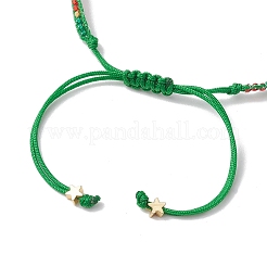 3 pièces 3 styles noël 8mm rond teint naturel malaisie jade et cornaline naturelle et perles de rocaille de verre bracelets de perles tressées&nbsp;BJEW-MZ00070