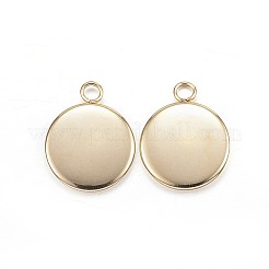 Placcatura ionica (ip) 304 impostazioni cabochon pendente in acciaio inossidabile&nbsp;X-STAS-G127-13-10mm-G