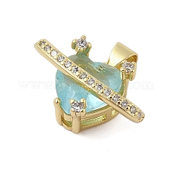 Corazón enchapado en latón con colgantes de circonita cúbica.&nbsp;KK-Z074-44G