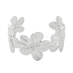Offene Armreifen aus Messing mit Blumenständerbeschichtung für Damen&nbsp;BJEW-P322-05P