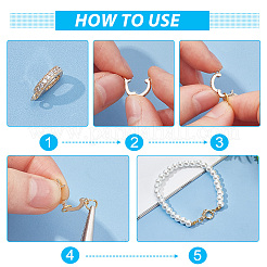 4 Stück 4 Stile Messing Micro Pave klare Zirkonia Faltverschlüsse&nbsp;KK-DR0001-12