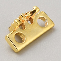 Colgantes de conector de circonita cúbica transparente con pavé de latón&nbsp;KK-WH0081-22C-G