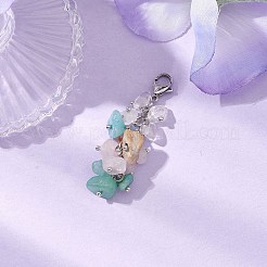 Decorazioni pendenti con perline di quarzo rosa naturale&nbsp;HJEW-JM02124-03