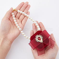 Scatola porta anelli per sposi staccabile con strass in velluto&nbsp;RDIS-WH0019-08C