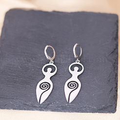 Orecchini a cerchio in acciaio inossidabile a spirale 201&nbsp;FS-WG62312-01