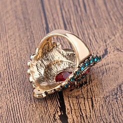Anillos de dedo de aleación retro y rhinestone&nbsp;FS-WG56BBF-01