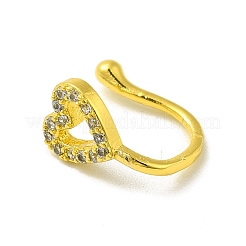 Klarer kubischer Zirkonia hohler Herzclip am Nasenring&nbsp;AJEW-F059-21G
