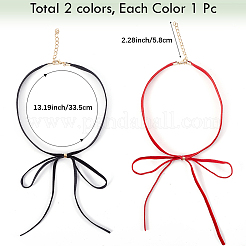 2 Stück 2 Farben Bowknot Samt Choker Halsketten für Frauen&nbsp;NJEW-CY0001-01