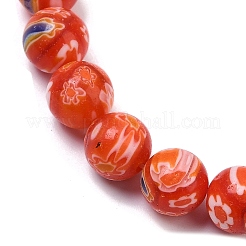 Handgemachte Millefiori Bunte Malerei Perlen Stränge&nbsp;LAMP-G166-10B