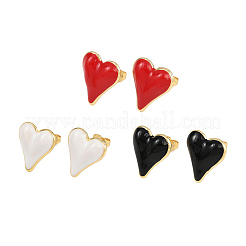 Aretes de corazón de latón&nbsp;EJEW-C152-05B