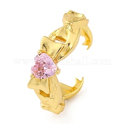 Anelli per polsino in ottone con micro pavé di zirconi cubici&nbsp;RJEW-G337-21G