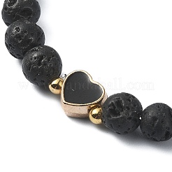 Runde Perlenarmbänder aus natürlichem Lavagestein&nbsp;BJEW-JB09881-07