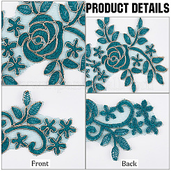 Appliques de dentelle de broderie de polyester de fleur&nbsp;DIY-WH20011-03B