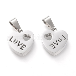 Breloques en acier inoxydable 304 anti-ternissement pour la Saint-Valentin&nbsp;STAS-F253-10P