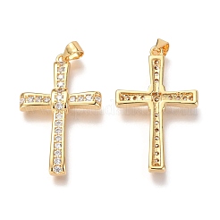 Pendenti in zirconi cubici trasparenti in micro pavè di ottone&nbsp;ZIRC-O038-04G