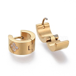 Pendientes de aro huggie de acero inoxidable 304&nbsp;LS-EJEW-L252-022G