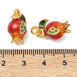Ciondoli di frutta in lega smaltata&nbsp;ENAM-B037-11G-01