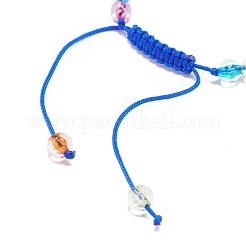 Bracciale da donna in acrilico malocchio e perline intrecciate rotonde a lampwork&nbsp;BJEW-JB08379-04
