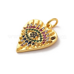 Pendentifs avec zircon cubiques à micro-pavés en laiton&nbsp;KK-U033-07G-02