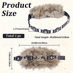 Kunstpelz-PU-Leder-Kettengürtel&nbsp;AJEW-WH20072-55B-02