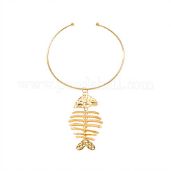 Collier ras-de-cou à pendentif en arête de poisson en alliage&nbsp;WGE258C-01