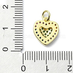 Pendenti in zirconi cubici colorati in micro pavè di ottone&nbsp;KK-H475-14G-02
