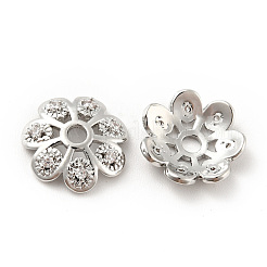 Tappi di perline in zirconia cubica trasparente micro pavé in ottone&nbsp;KK-G425-05C-P