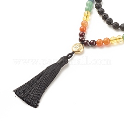 7 buddhistische Chakra-Halskette&nbsp;NJEW-JN03895-03