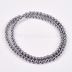 Chapelets de perles en hématite synthétique sans magnétiques&nbsp;G-J169A-4mm-02