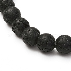 Diffuseur d'huile de roche de lave naturelle perles de méditation de yoga bracelets extensibles ensemble pour hommes femmes filles bijoux&nbsp;BJEW-JB06699