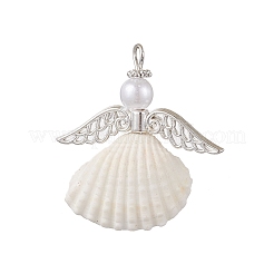 3 stücke 3 arten natürliche shell engel anhänger&nbsp;PALLOY-JF02833