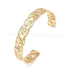 Braccialetti a polsino in acciaio inossidabile 304 per donna&nbsp;BJEW-C155-01A-G