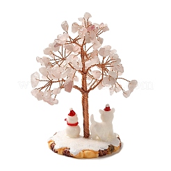 Weihnachtsschmuck aus natürlichem Rosenquarz&nbsp;DJEW-K028-01C
