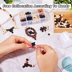 Perles de bois et perles acryliques de placage&nbsp;WOOD-TA0001-21